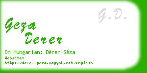 geza derer business card